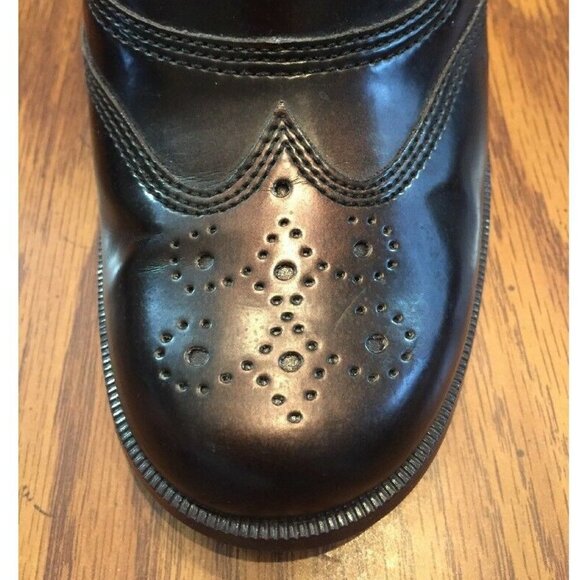 Etienne Aigner Nessie‎ Womens Shoe Ankle Boot SZ 7.5 M Dark Brown Brogue On Toes - Picture 2 of 12